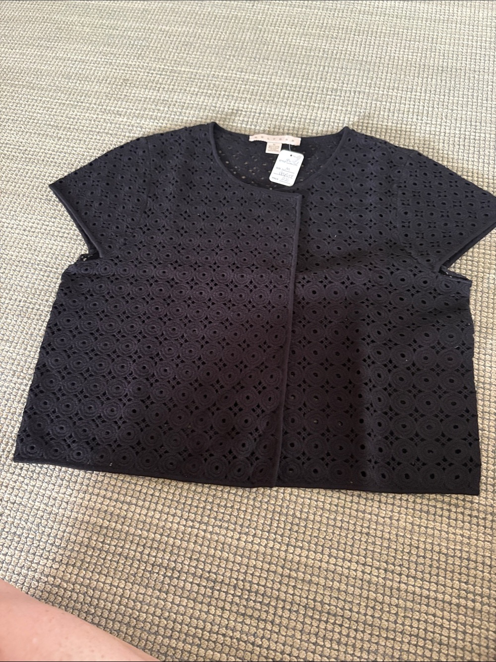 Brand new with tags Belford Black Eyelet Short-Sleeve Top